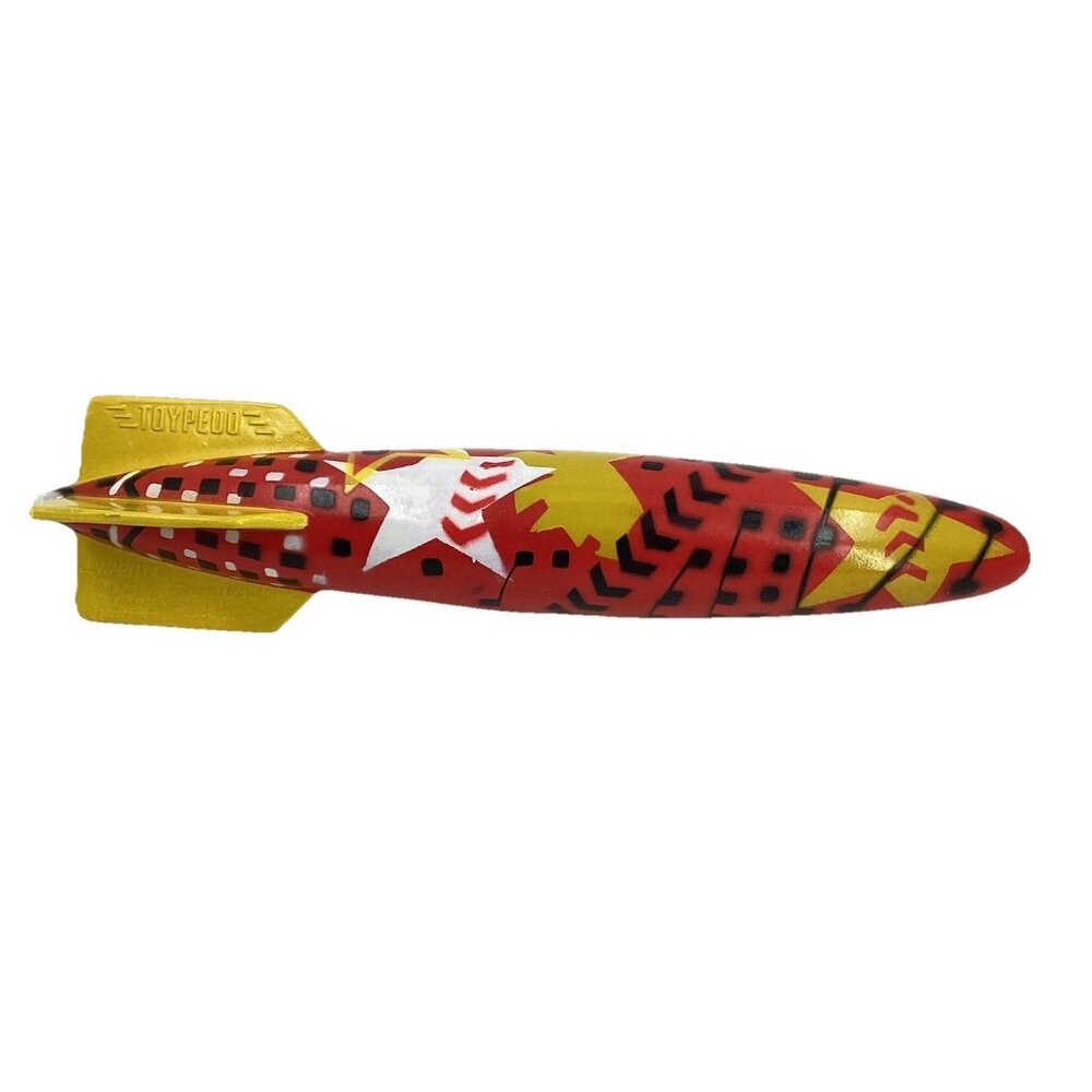 Original SwimWays Toypedo Gliding Torpedo Pool Toy 12" Red Black Yellow EUC